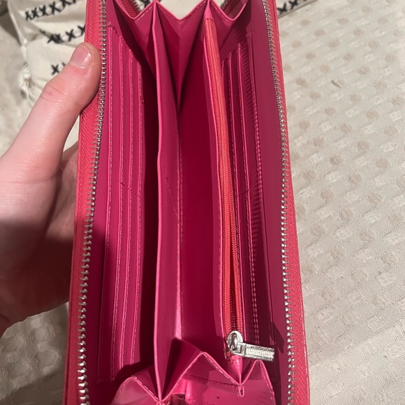 tory burch hot pink purse wallet zipped large monogram - Picture 5 of 9